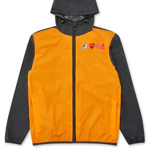 Unisex K-Way Double Colours Cagoule - Orange/Black
