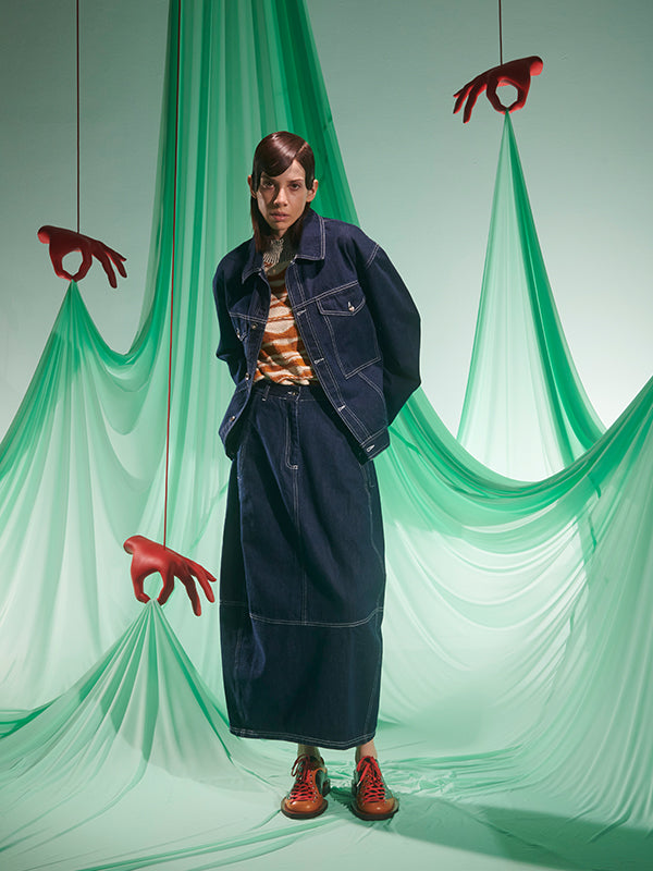 Dusk Denim Skirt - Navy Denim - Image 5