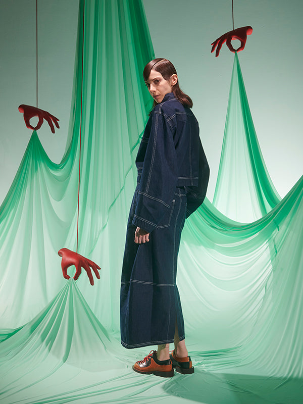 Dusk Denim Skirt - Navy Denim - Image 3