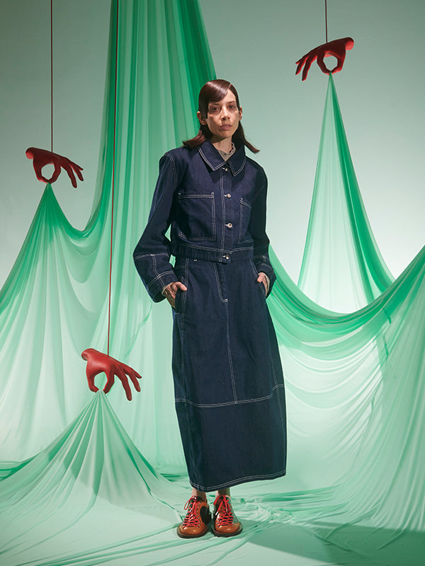 Dusk Denim Skirt - Navy Denim - Image 2