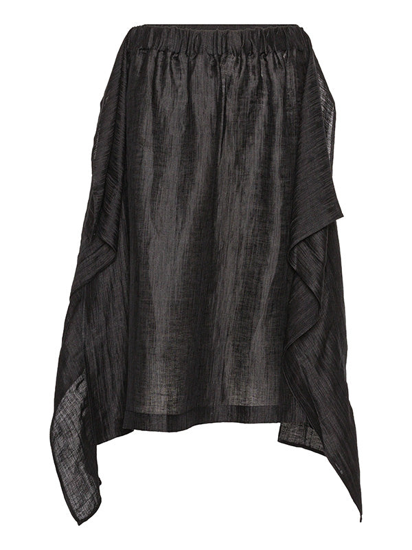 Uncut Silk Skirt - Black