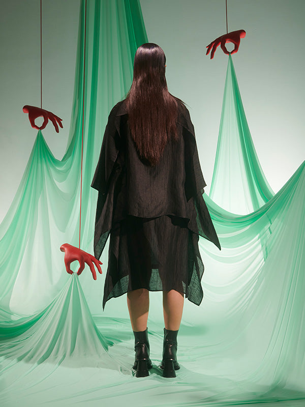 Uncut Silk Skirt - Black - Image 3