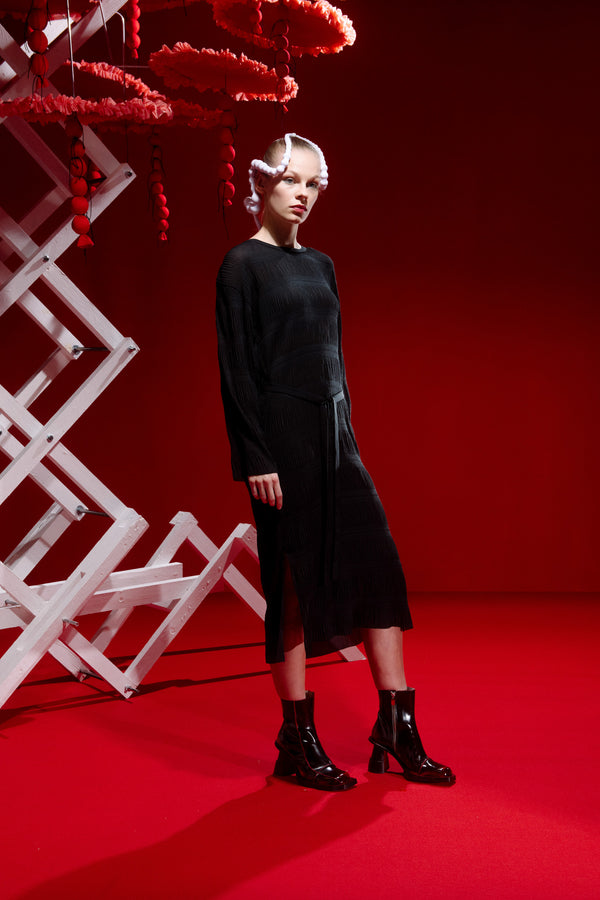 Grow Plissé Dress - Caviar - Image 3