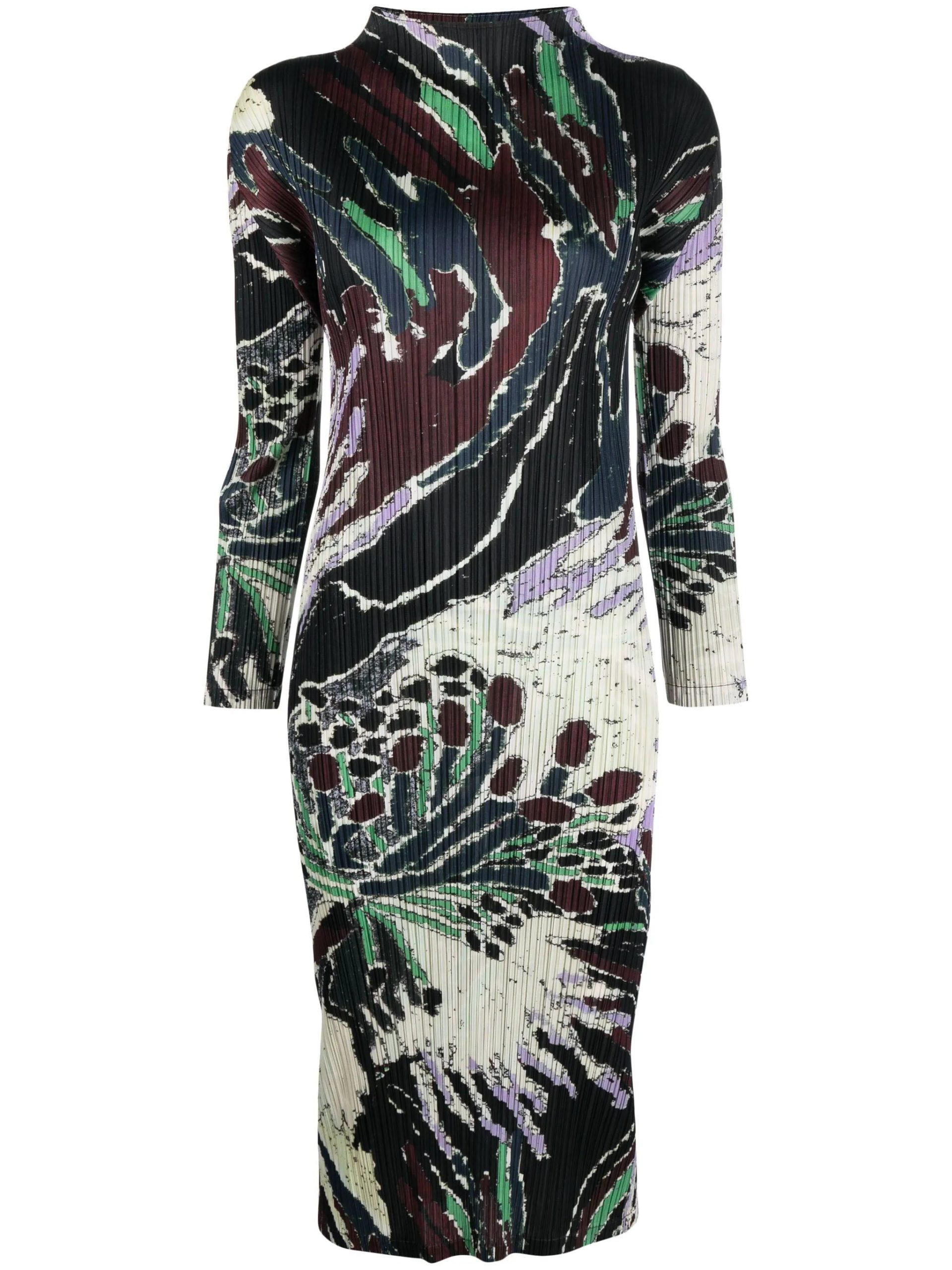 AW23 Mock Neck Dress - Frosty Forest