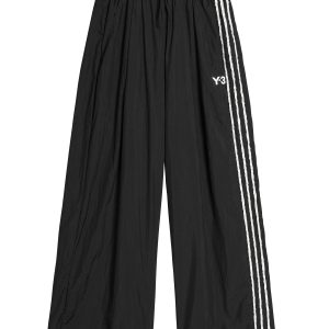 Y-3 Raw Edge 3 Stripes Wide Tracksuit Bottoms – Black